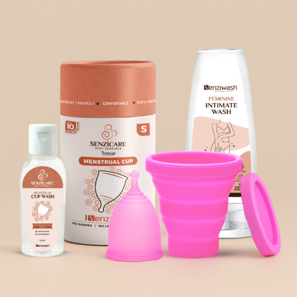 Senzicare Period kit with menstrual cup, sterilizer, Menstrual cup wash & Intimate wash