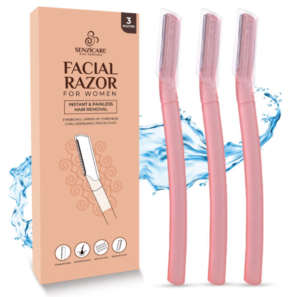 Senzicare Reusable Face Razor for Women Facial Hair- 3 Razors