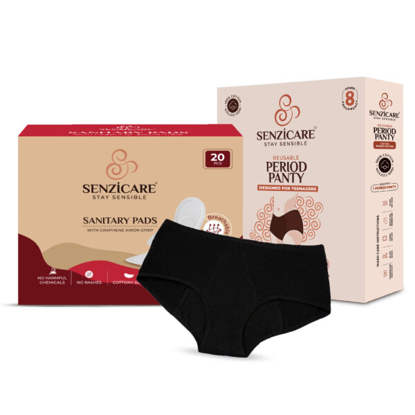 Teens Period Panty and Graphane Anion Sanitary Pad (20) with Menstropedia Book @ 899