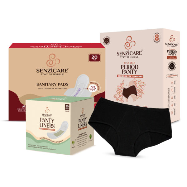 Teens Period Panty Panty Liner (20) and Graphene Anion Sanitary Pad (20) with Menstropedia Book @ 999