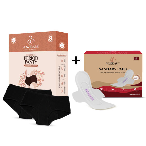 2 Period Panties and Free 8 Pack Senzicare Graphene Anion Sanitary Pad @ 999