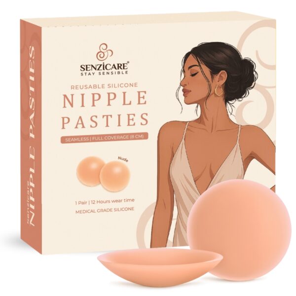 Senzicare Reusable Silicone Nipple Covers for Women Silicone Peel and Stick Bra Petals